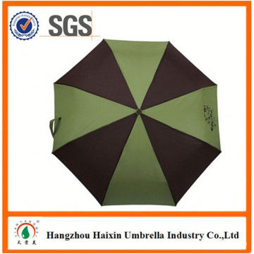 Professional OEM Factory Supply long handle 2 folding umbrella with Crooked Handle